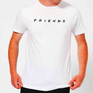 FRIENDS Officially Licensed Adult Logo White T-Shirt size Large